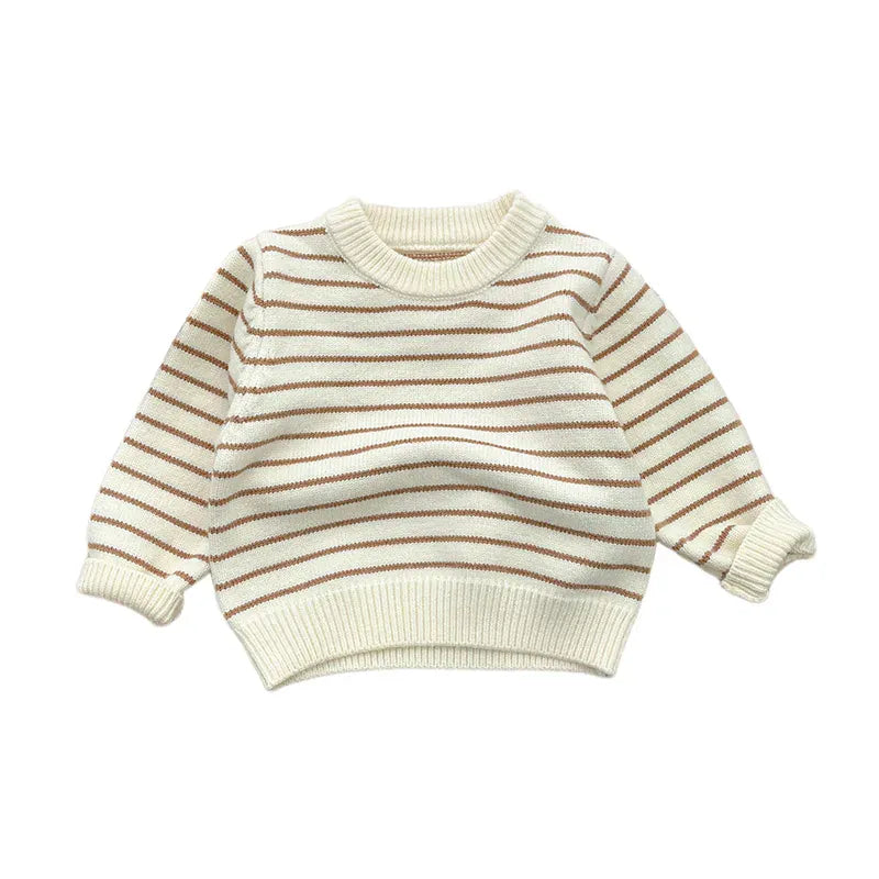 ニット・セーター Beige / 6M  66CM ベビートップス ボーダーニット長袖セーター【mh0008695】