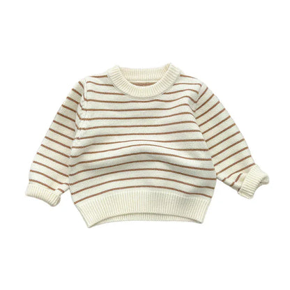 ニット・セーター Beige / 6M  66CM ベビートップス ボーダーニット長袖セーター【mh0008695】