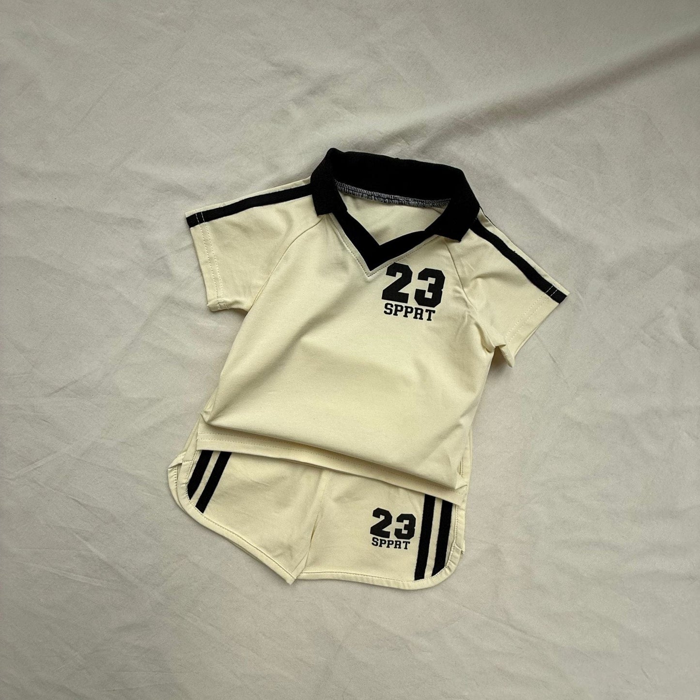 半袖セットアップ Beige / 73cm サッカーユニフォームセットアップ 2点セット【mh0009422】