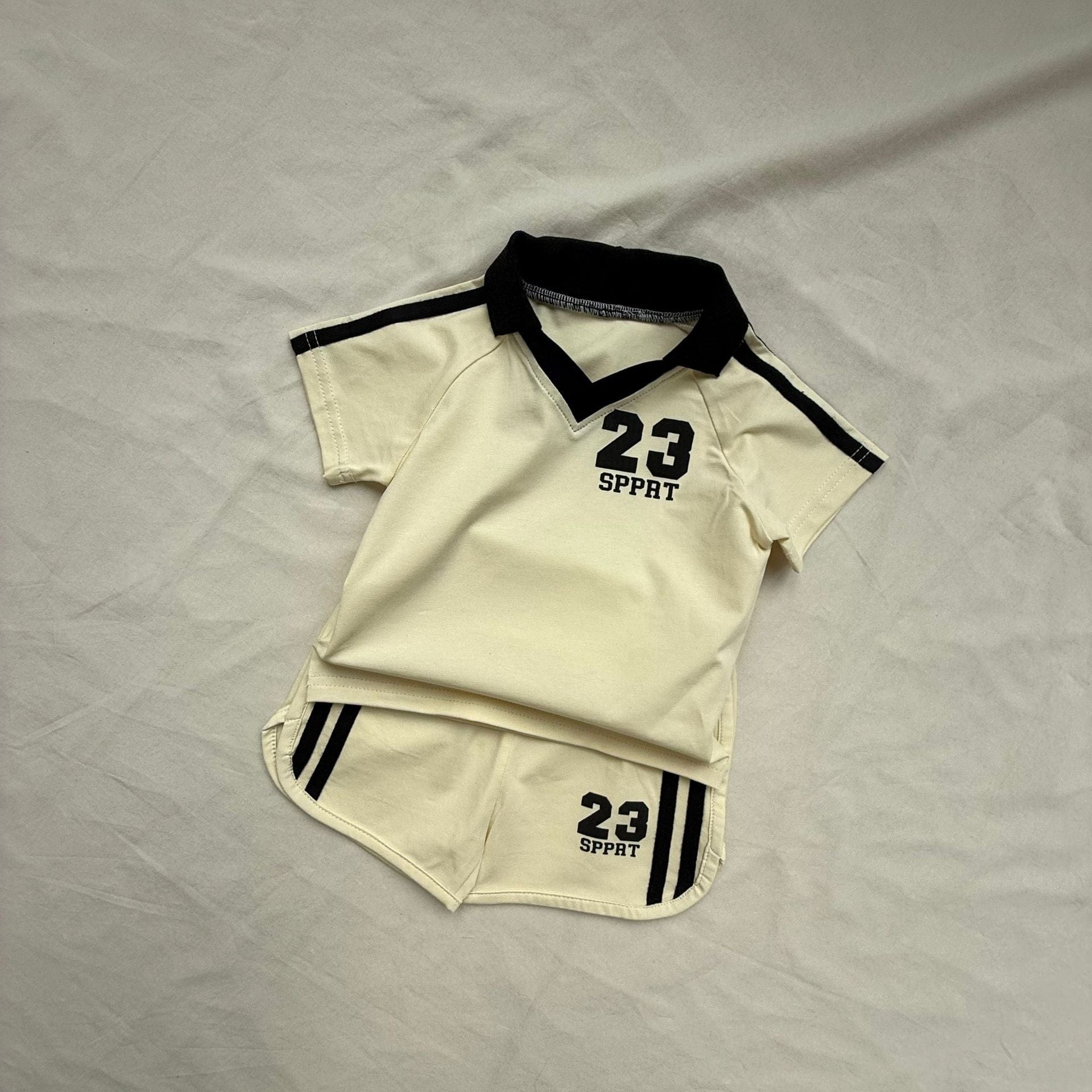 半袖セットアップ Beige / 73cm サッカーユニフォームセットアップ 2点セット【mh0009422】