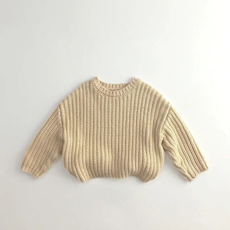 ニット・セーター beige / 80cm キッズセーター ざっくりニットプルオーバー コーヒー グリーン ベージュ ボーイズ 男の子 子供服