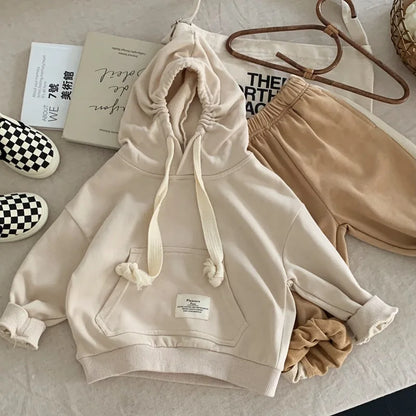 トレーナー・フーディ Beige / 80cm キッズパーカー 裏フリース スウェットフーディ ポケット 2カラー ボーイズ 男の子 子供服【mh0003404】