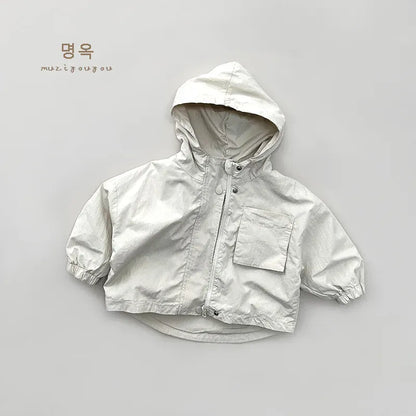 ショートコート・ジャケット・ジャンパー beige / 80cm 9-12m / 取り寄せ（7〜21日） キッズアウター フーディジャケット スプリングコート ジャンパー ジッパーコート 2カラー