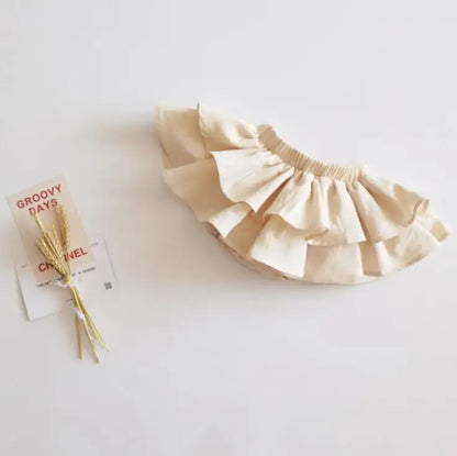 ブルマパンツ Beige / 80cm ベビーブルマ ダブルフリルブルマパンツ【mh0005743】