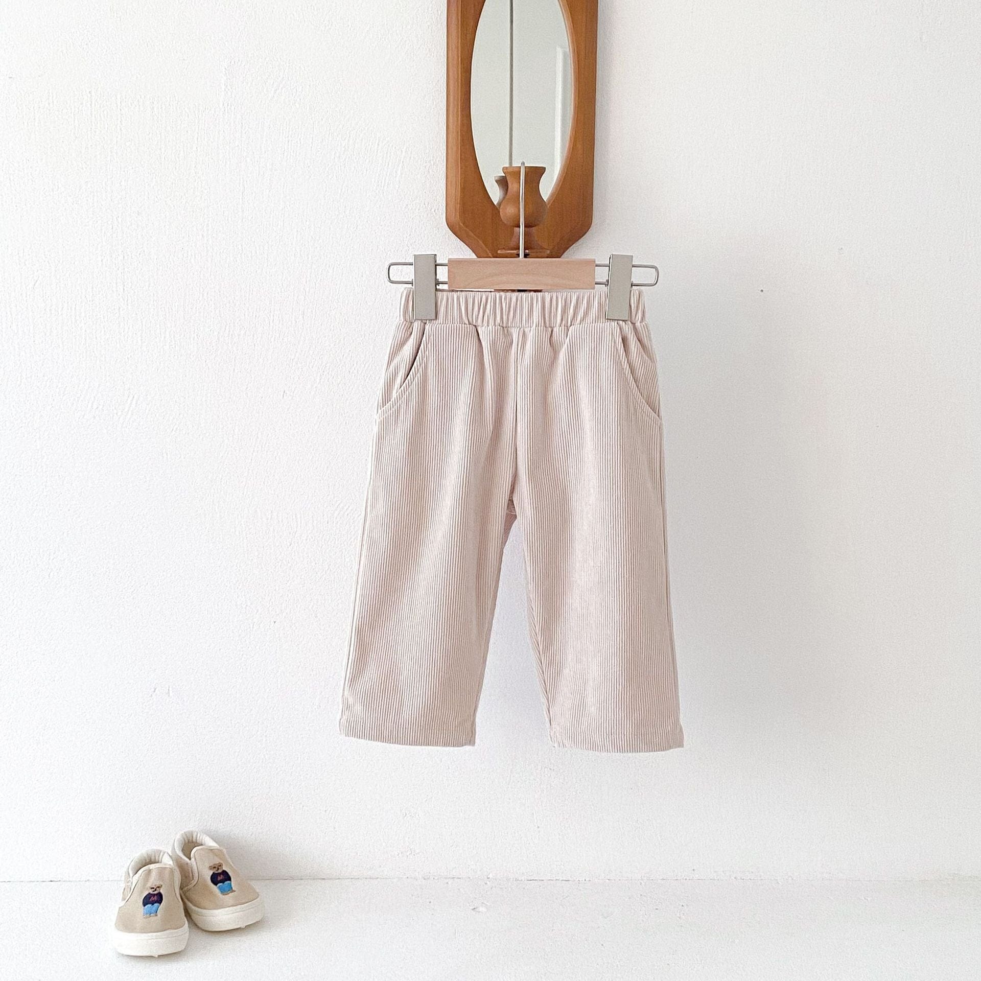 ロングパンツ・スウェットパンツ Beige / 80cm キッズパンツ シンプルデイリールーズロングパンツ【mh0009099】