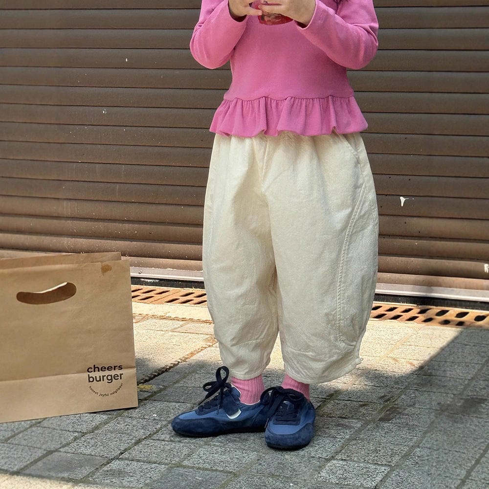 ロングパンツ・スウェットパンツ Beige / 90cm ワイドシルエットパンツ 裾絞りバルーンパンツ イージーパンツ【mh0011067】