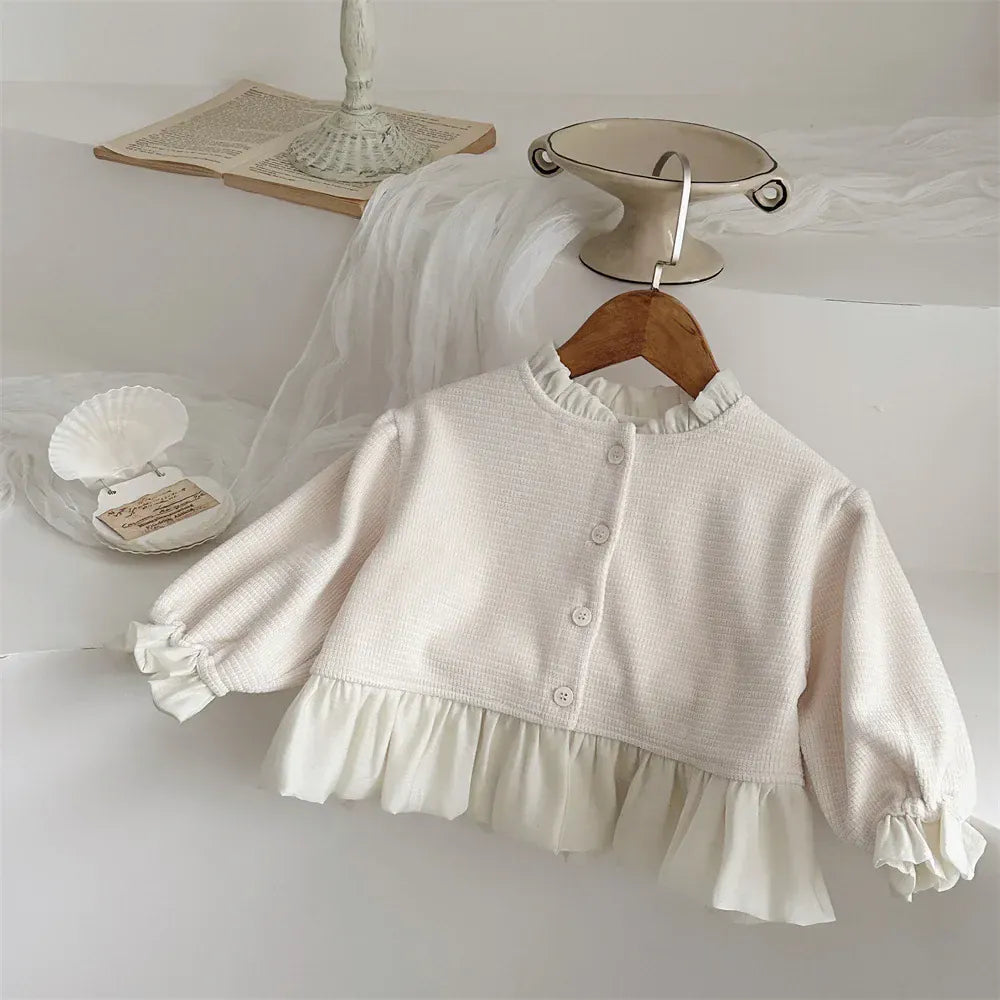 カーディガン・パーカー Beige / 9M  73CM ベビーカーディガン チュチュペプラムドッキングガーリージャケット ベージュ【mh0007237】