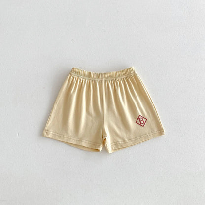 ハーフパンツ・ショートパンツ beige apricot / 12M  80cm キッズパンツ ルーズショートパンツ ワンポイントロゴプリント 5カラー