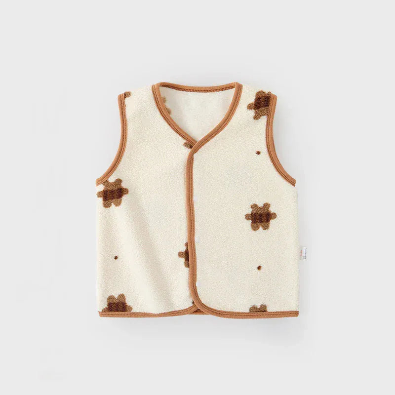 ベスト beige bear / 9M 73cm ベビーキッズベスト フリースインナーウォームベスト【mh0007880】