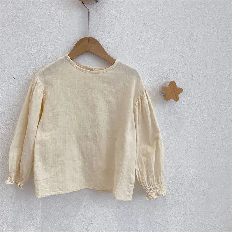 ロングパンツ・スウェットパンツ beige blouse / 100cm キッズトップス ベスト パンツ 長袖パフスリーブTシャツ シンプルベスト バルーンルーズパンツ
