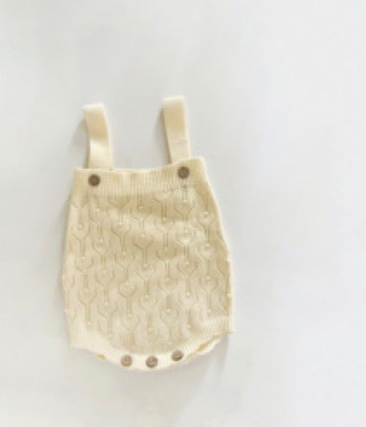 カーディガン・パーカー beige bodysuit / 6M  66CM ベビーカーディガン ロンパース ニットカーディガンセーター ニットサスペンダーボディスーツ 2カラー【mh0004401】