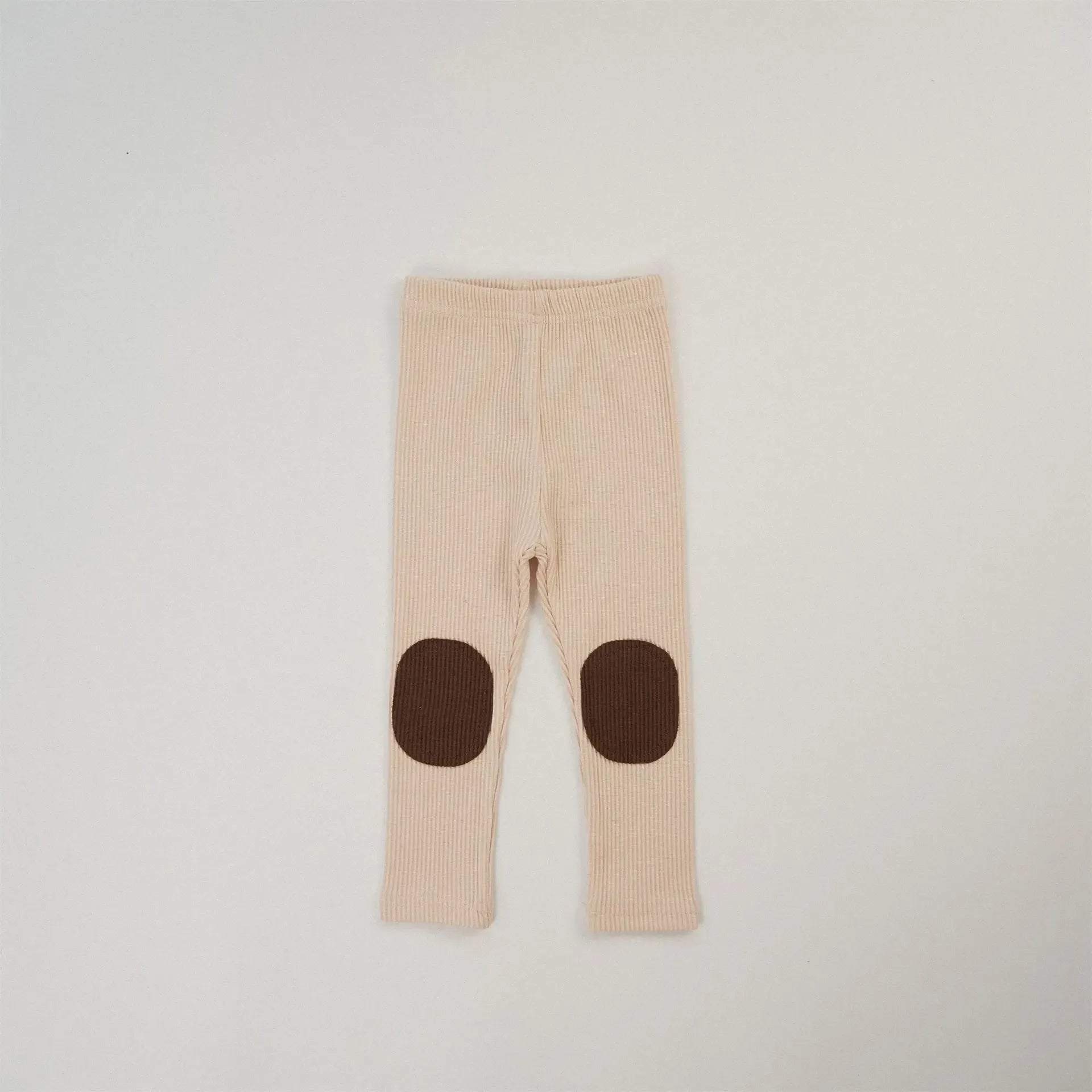 レギンスパンツ beige brown / 12M  80cm キッズパンツ カラフル膝パッチレギンスパンツ 8カラー
