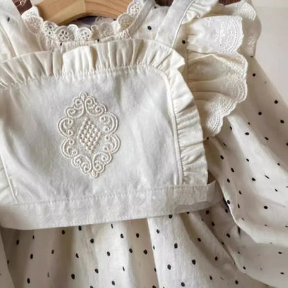 ベスト Beige / for baby 55-95CM ベビーベスト レース刺繍フリル重ね着ベスト【mh0007183】