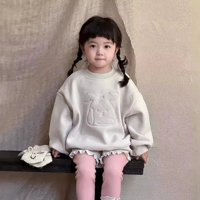 トレーナー・フーディ Beige Gray / 24M  90CM キッズトップス ベアくまアニマルエンボス裏フリース長袖スウェットトレーナー【mh0008300】