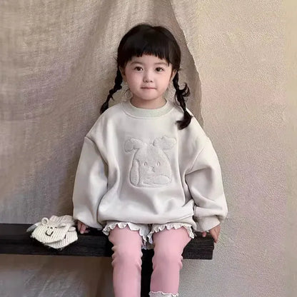 トレーナー・フーディ Beige Gray / 24M  90CM キッズトップス ベアくまアニマルエンボス裏フリース長袖スウェットトレーナー【mh0008300】