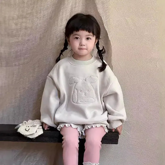 トレーナー・フーディ Beige Gray / 24M  90CM キッズトップス ベアくまアニマルエンボス裏フリース長袖スウェットトレーナー【mh0008300】