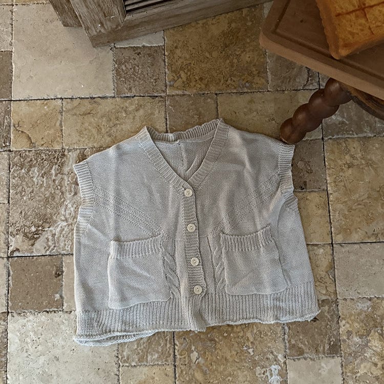 ベスト Beige Gray / 90cm ルーズビッグシルエットニットベスト【mh0011034】