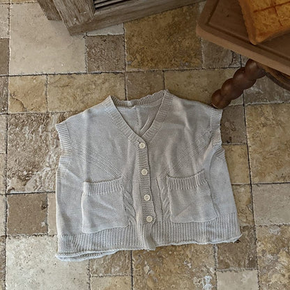 ベスト Beige Gray / 90cm ルーズビッグシルエットニットベスト【mh0011034】