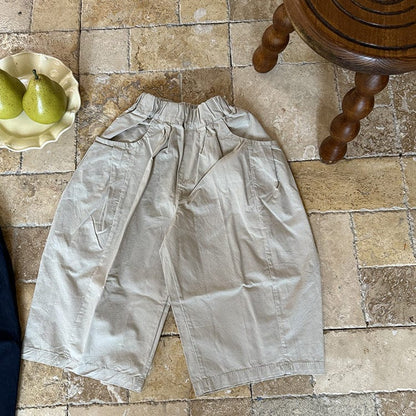 ロングパンツ・スウェットパンツ Beige Gray / 90cm テーパードパンツ コクーンパンツ ゆったりシルエットパンツ【mh0011048】