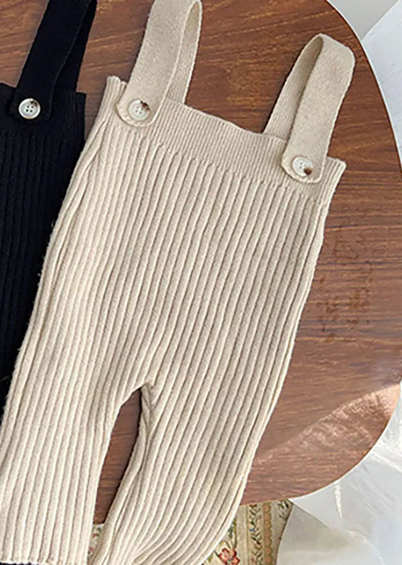 サロペットパンツ・サスペンダーパンツ beige overall / 66cm ベビートップス サロペット ニットセーター ニットサスペンダーパンツ オーバーオール 2カラー