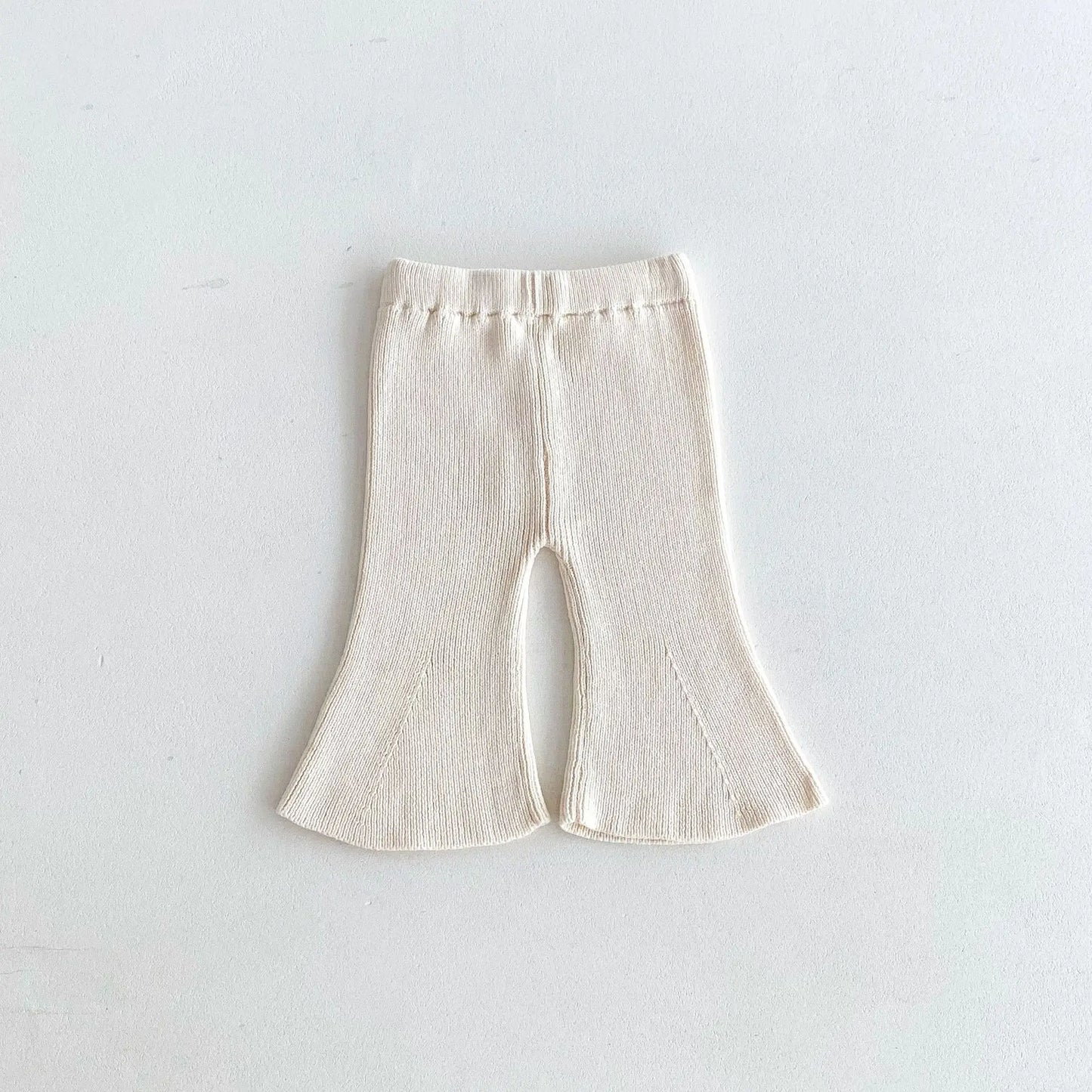 長袖セットアップ beige pants / 12M  80CM キッズトップス/パンツ ニット 長袖ボーダーセーター/ニットロングフレアパンツ 3カラー