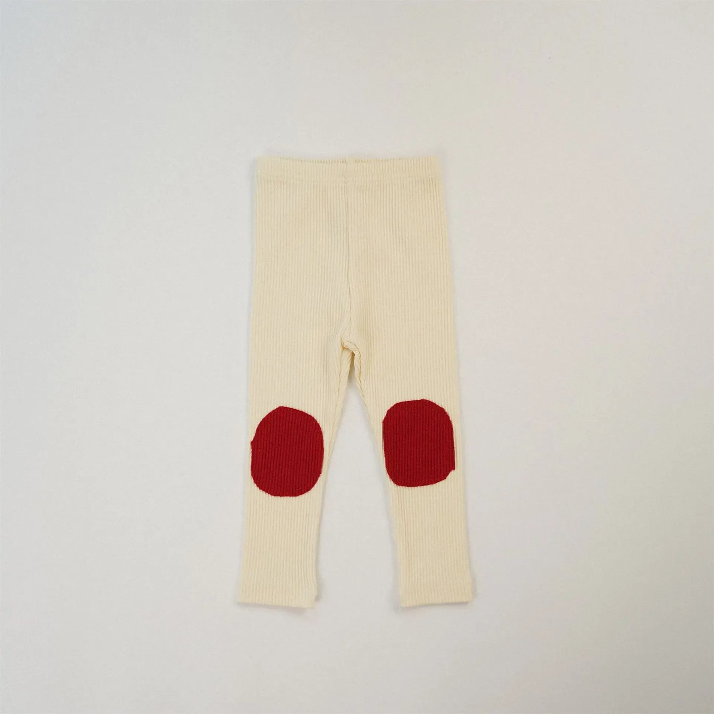 レギンスパンツ beige red / 12M  80cm キッズパンツ カラフル膝パッチレギンスパンツ 8カラー
