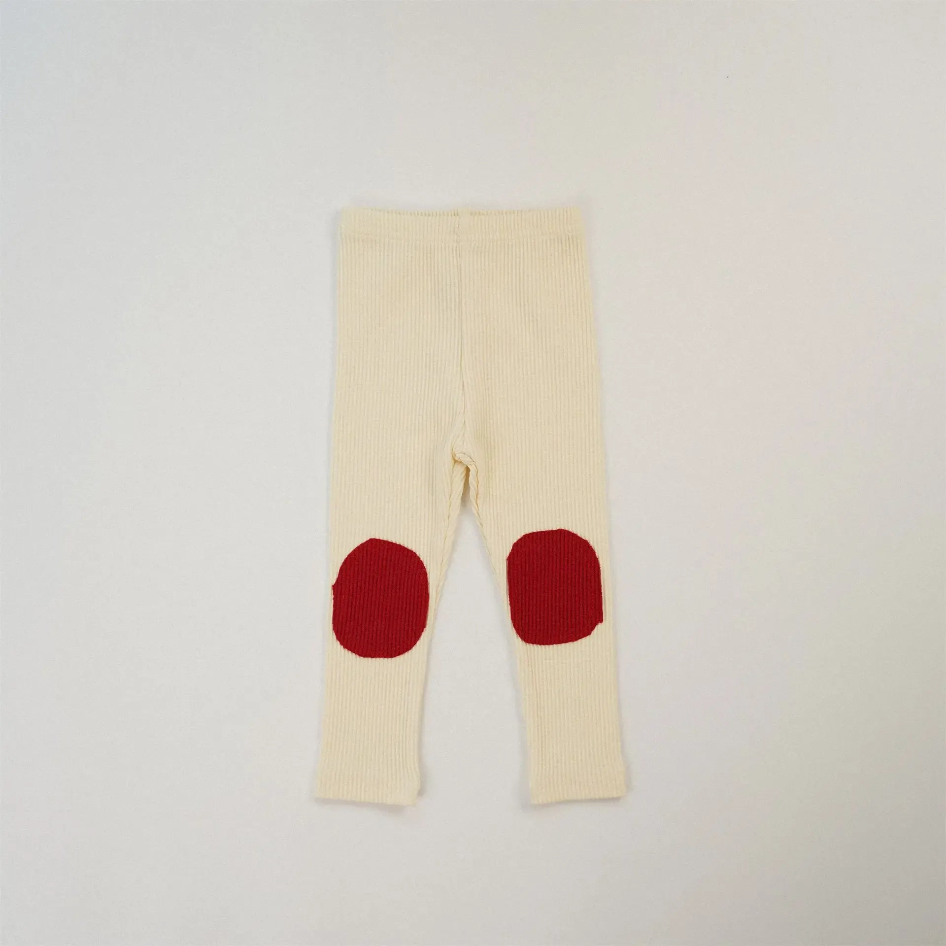 レギンスパンツ beige red / 12M  80cm キッズパンツ カラフル膝パッチレギンスパンツ 8カラー