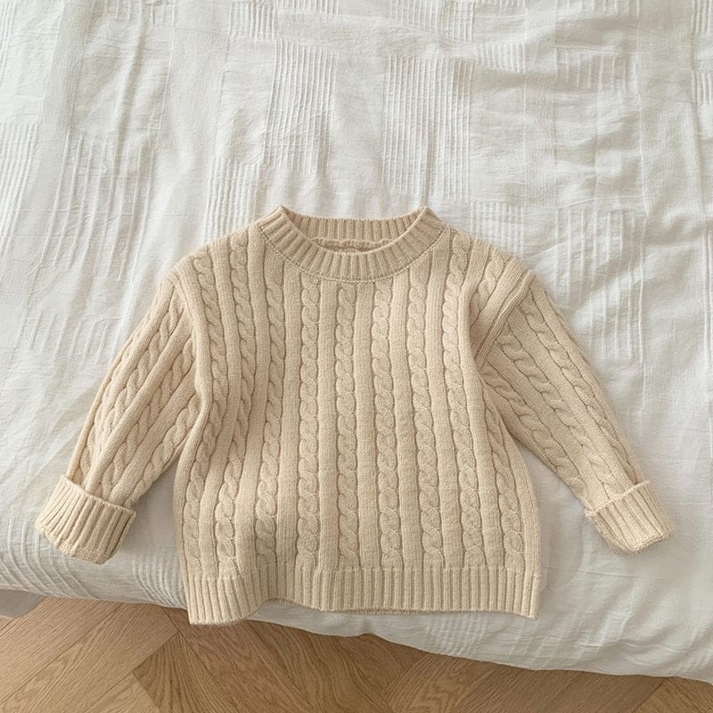 ニット・セーター beige sweater / 73cm ベビー キッズ ニット ケーブル編み セーター パンツ 3カラー ユニセックス