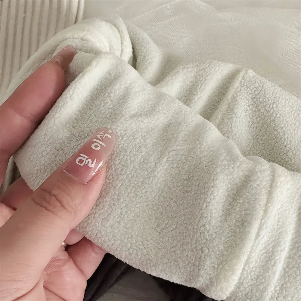 レギンスパンツ Beige White / 73cm 9M ベビーパンツ ボリューム裾フリルロングレギンスパンツ【mh0008493】