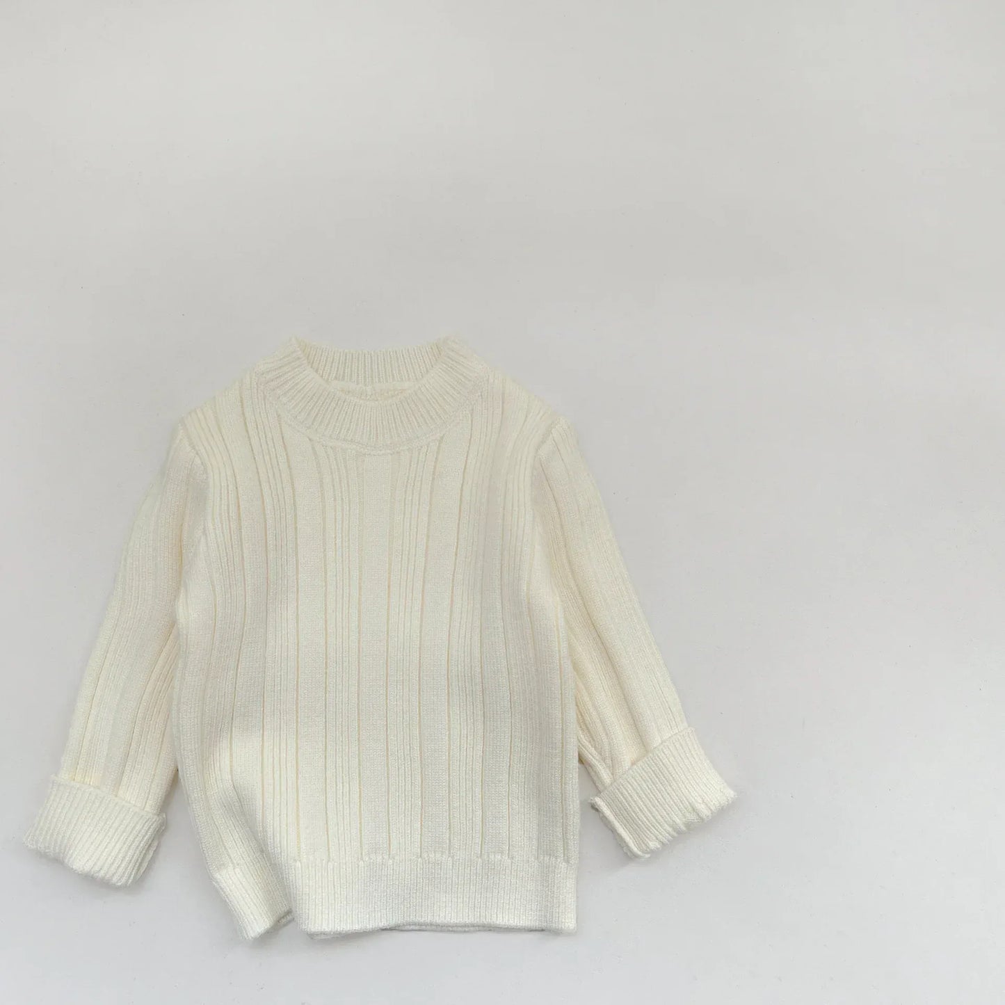 ニット・セーター Beige White / 9M  73CM ベビーキッズ リブニットシンプルベーシックニット長袖セーター【mh0008042】