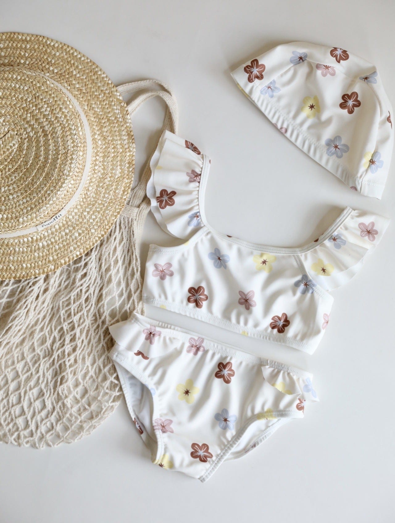 ベビー用水着 Bikini colored flowers / 80 ガールズ水着 ノースリーブセパレートビキニスイムウェア ラッシュガード【mh0009314】