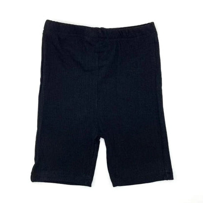 レギンスパンツ black / 12M  80cm キッズパンツ ショート ハーフレギンスパンツ ボーダー/無地
