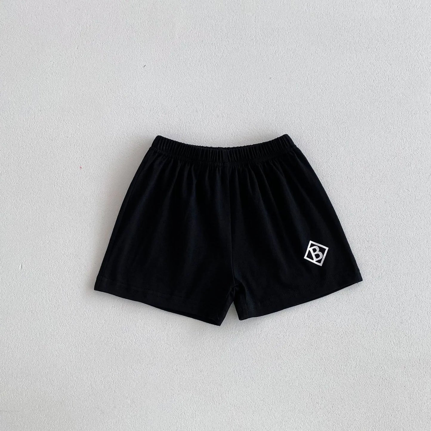 ハーフパンツ・ショートパンツ black / 12M  80cm キッズパンツ ルーズショートパンツ ワンポイントロゴプリント 5カラー