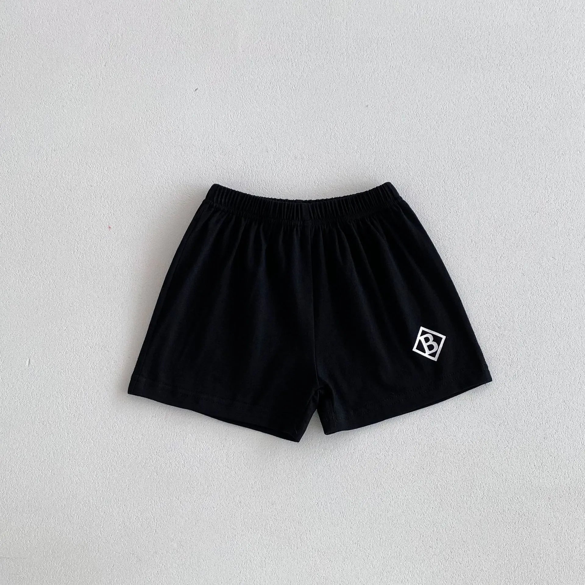 ハーフパンツ・ショートパンツ black / 12M  80cm キッズパンツ ルーズショートパンツ ワンポイントロゴプリント 5カラー