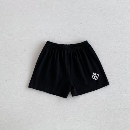 ハーフパンツ・ショートパンツ black / 12M  80cm キッズパンツ ルーズショートパンツ ワンポイントロゴプリント 5カラー