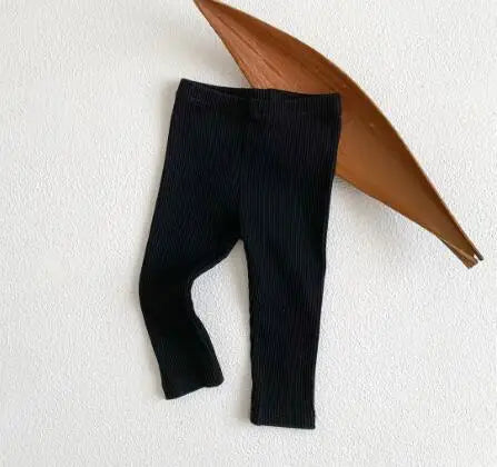 レギンスパンツ black / 12M  80CM ベビーパンツ レギンスパンツ ボーダー 無地 シンプルベーシック【mh0004786】
