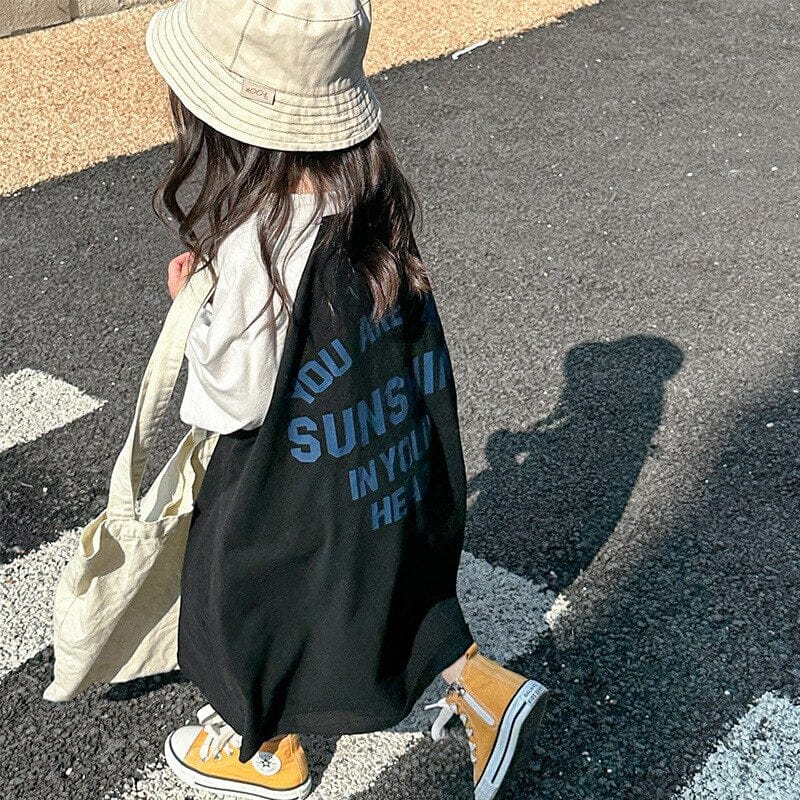 半袖ワンピース black / 12M/80cm キッズ レターロゴ 半袖 ラグラン ビッグシルエット ロング Tシャツ ワンピース ピンク ブラック ガールズ