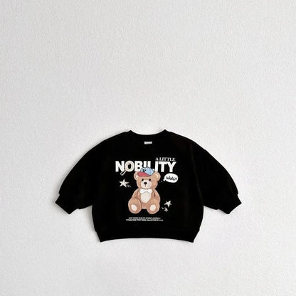 トレーナー・フーディ Black / 24M  90CM キッズトップス ベアくまレターロゴプリント長袖スウェットシャツ【mh0008751】