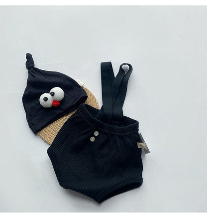 ブルマパンツ black / 66cm ベビー サスペンダー ブルマ パンツ 半袖 Tシャツ 無地 くま ベア 水玉 ドット ユニセックス 7897