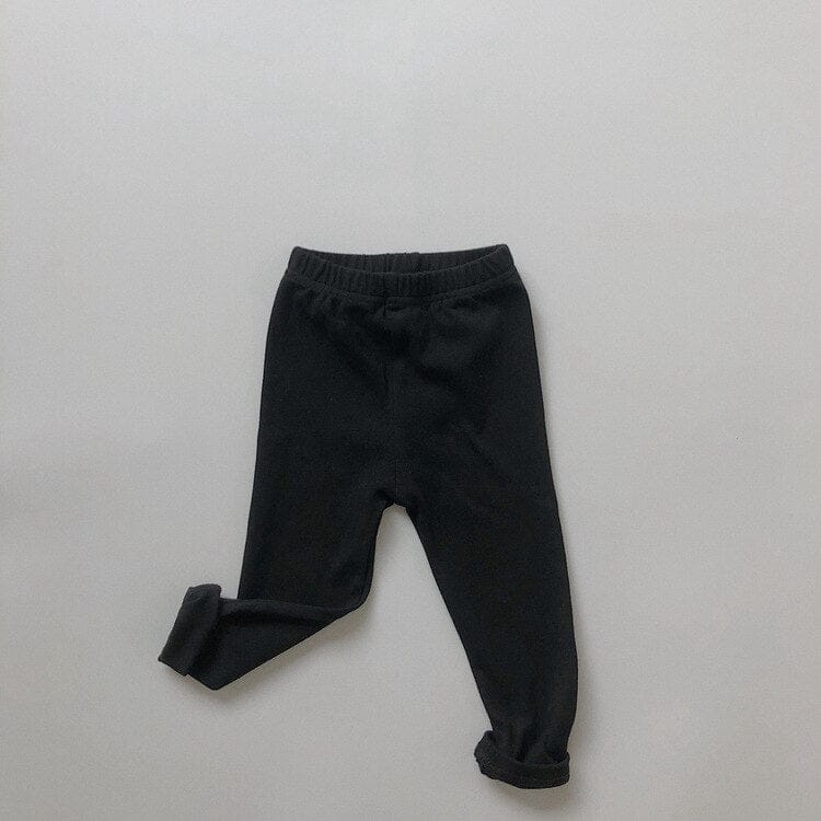 レギンスパンツ black / 80cm キッズ ボーダー 無地 ベーシック レギンス パンツ