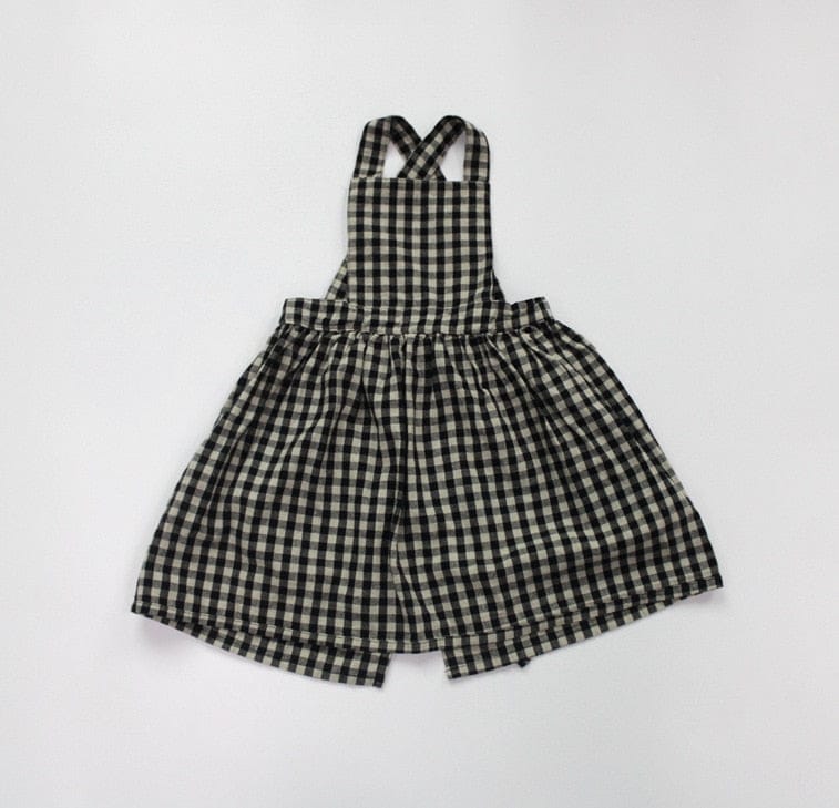 ノースリーブワンピース Black / 80cm キッズ チェック エプロン ドレス