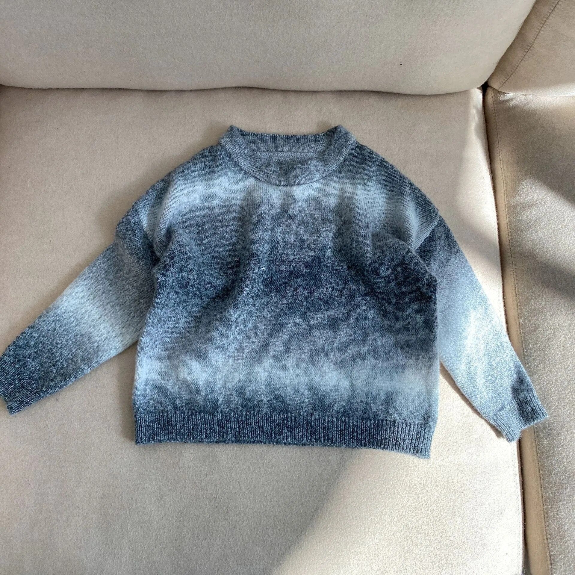 ニット・セーター black / 80cm キッズセーター ニットトップス レインボー グラデーション カラフル 3カラー ユニセックス 男の子 女の子 子供服 1085C