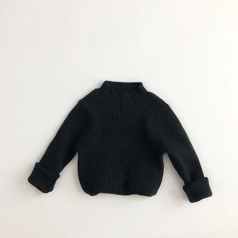 ニット・セーター black / 80cm キッズセーター ハーフタートルネックトップス ボトルネック 6カラー ユニセックス 男の子 女の子 子供服