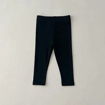 レギンスパンツ black / 80cm キッズレギンス 無地 ボーダー レギンスパンツ シンプルベーシック 7カラー