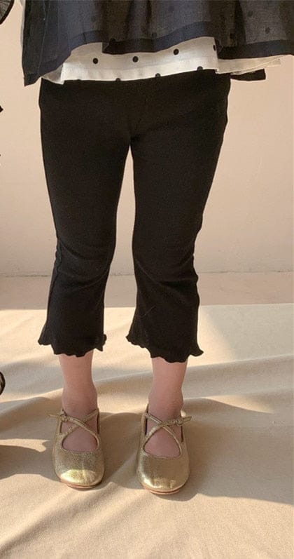 ロングパンツ・スウェットパンツ black / 90cm キッズ チェック 無地 アンクル フレア パンツ