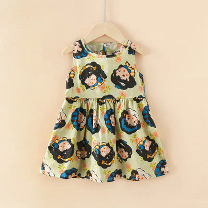 ノースリーブワンピース Black / 90cm キッズワンピース ノースリーブプリントワンピース アニマル/幾何学/フラワープリント【mh0005973】