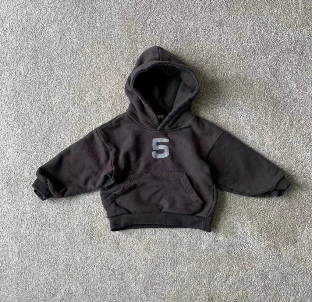 トレーナー・フーディ Black / 9M  73CM ベビーキッズトップス ナンバープリントフーディ長袖スウェットパーカー【mh0008727】
