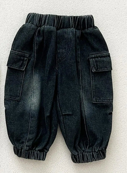デニムパンツ Black / 9M  73CM キッズパンツ シンプルベーシックデニムカーゴパンツ【mh0008818】