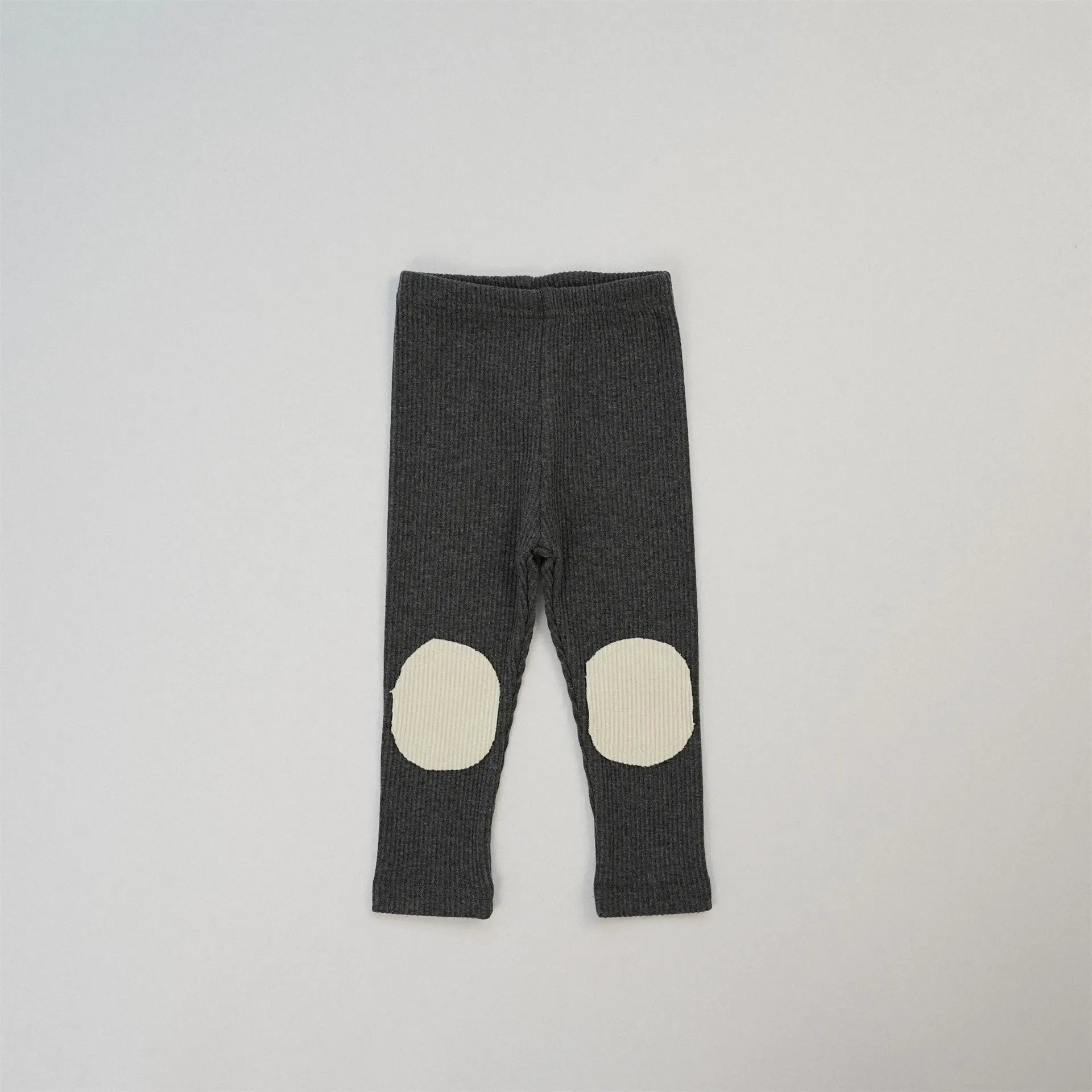 レギンスパンツ black beige / 12M  80cm キッズパンツ カラフル膝パッチレギンスパンツ 8カラー