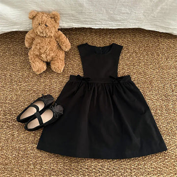 ノースリーブワンピース black dress / 80cm キッズワンピース ノースリーブ ジャンパースカート ブラックドレス